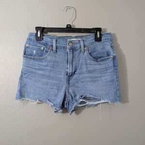 Levi High Rise Shorts Classic Blue Denim Women's Shorts